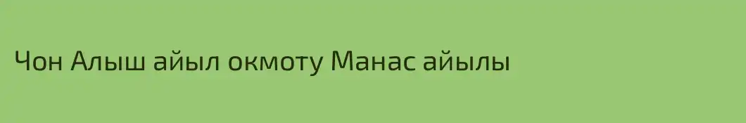 Чон Алыш айыл окмоту Манас айылы